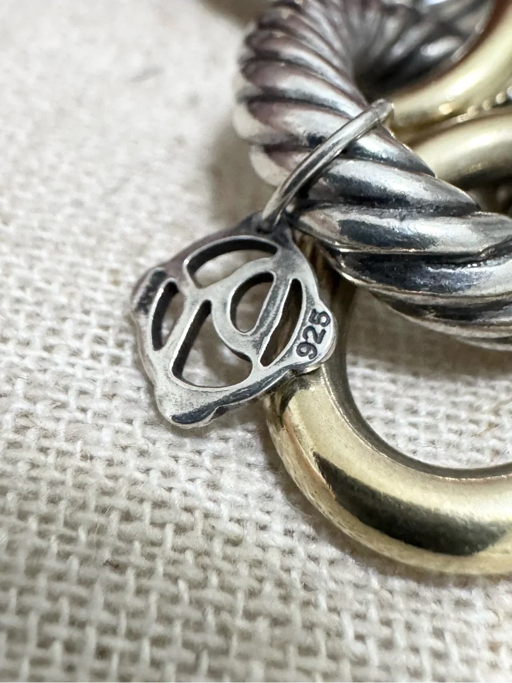 David Yurman XL Oval Link .925 18K Gold Cable Link Bracelet - Picture 9 of 10